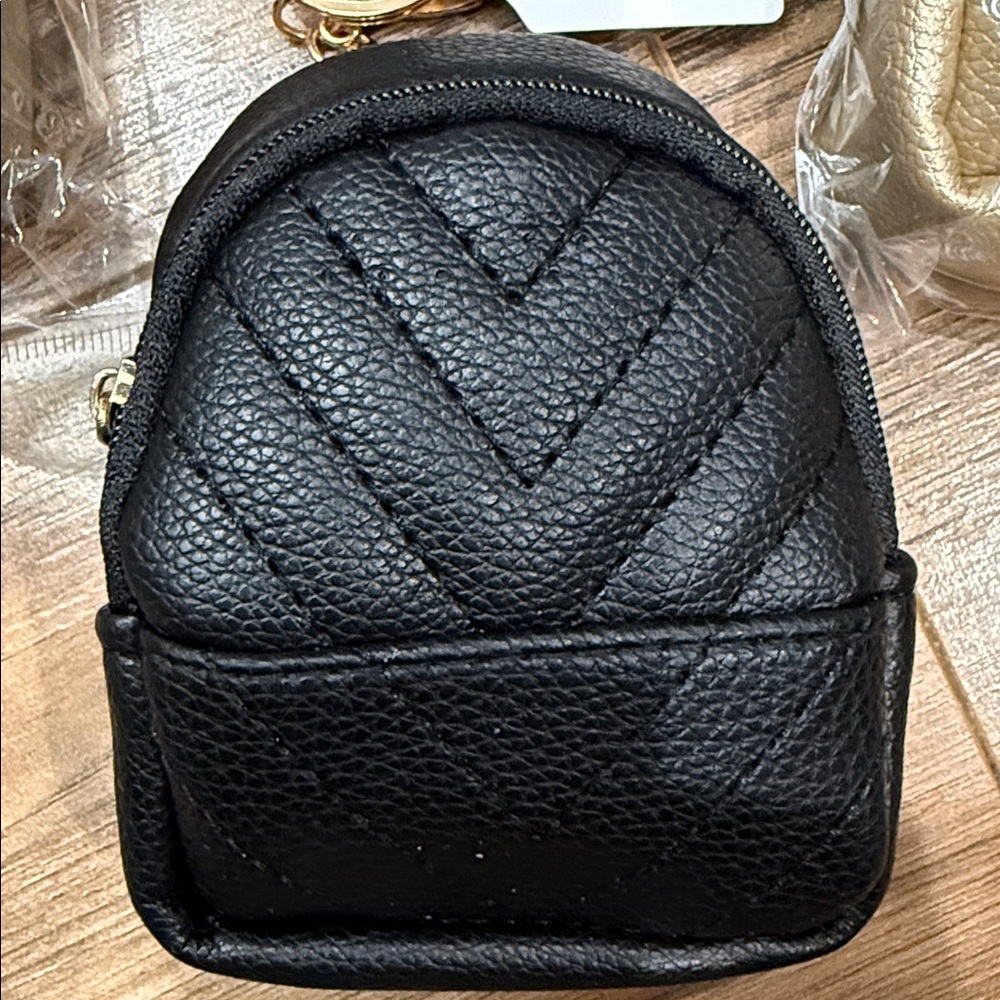 Mini Quilted Keychain Pouch w/zippered inside - Picture 5 of 8